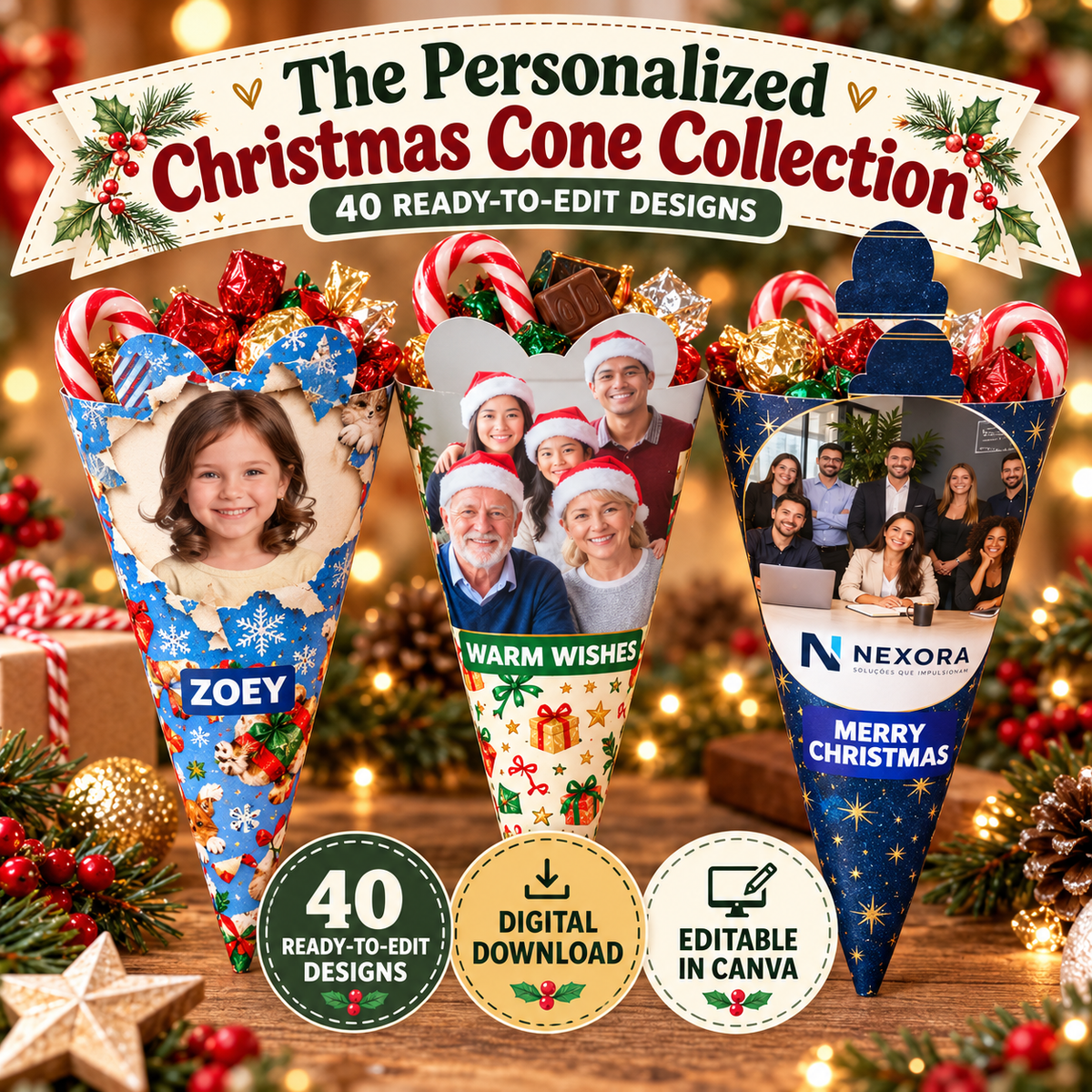 The Personalized Christmas Cone Collection