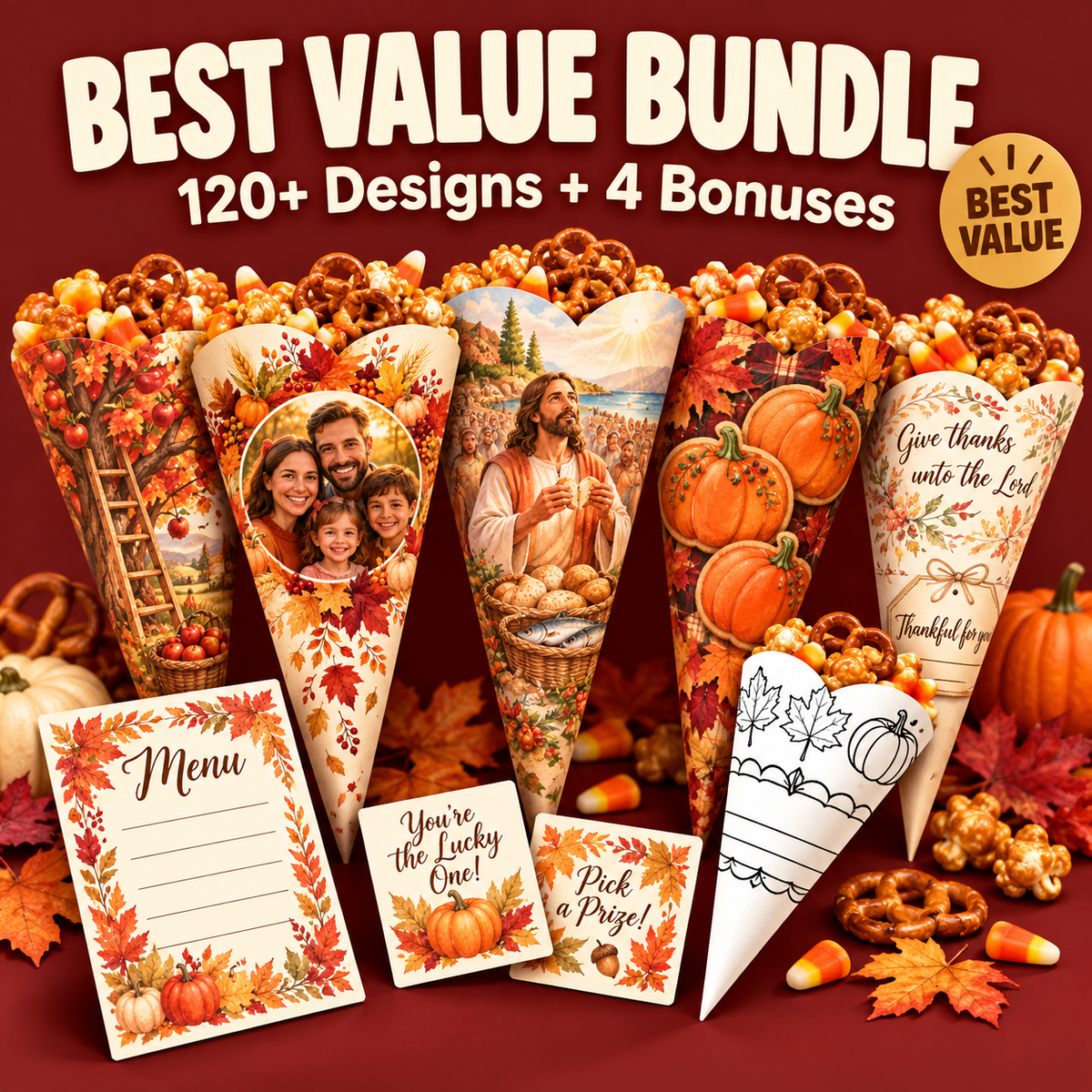 Thanksgiving & Fall Treat Cones – Best Value Bundle