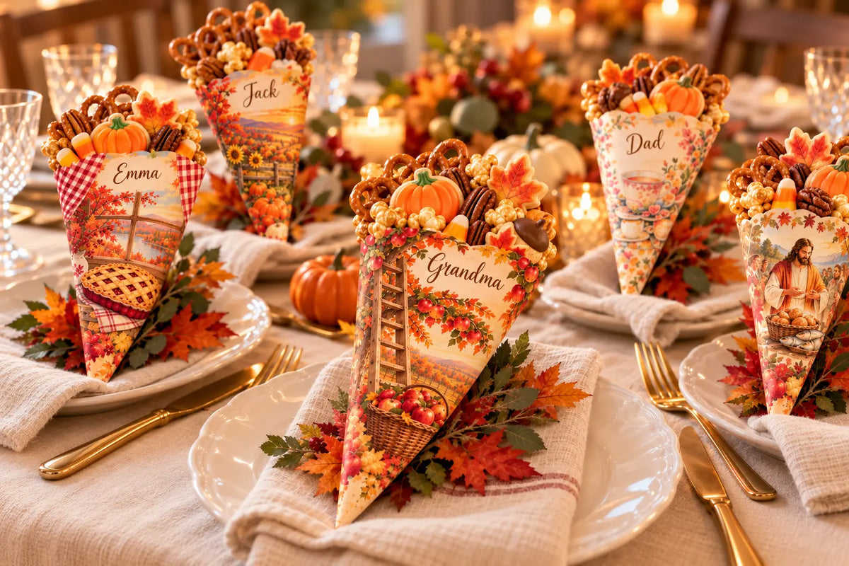 120+ Thanksgiving & Fall Treat Cone Templates for a Personalized, Unforgettable Table